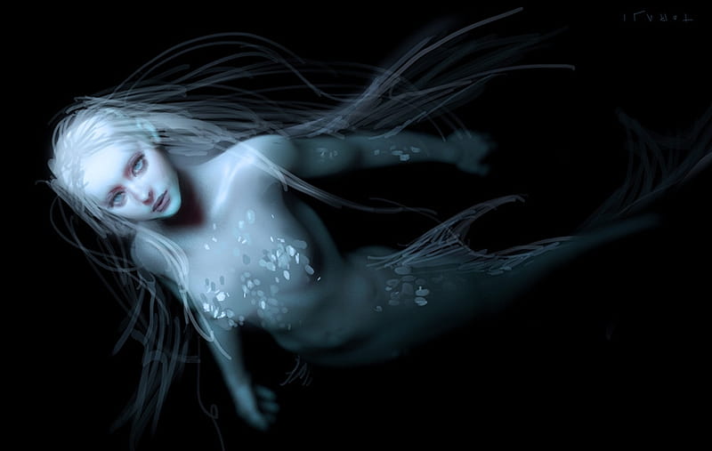 Mermaid, toraji, fantasy, vara, luminos, summer, siren, blue, HD wallpaper
