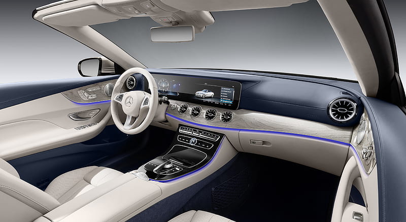 2018 Mercedes-Benz E-Class Cabrio - Yacht Blue / Macchiato Beige Interior , car, HD wallpaper