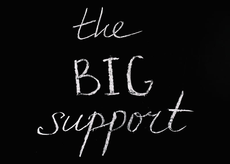 The Big Support Lettering Text on Black Background, HD wallpaper
