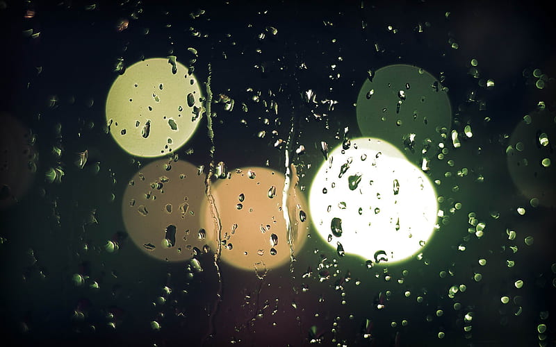 raindrops on glass-water theme, HD wallpaper