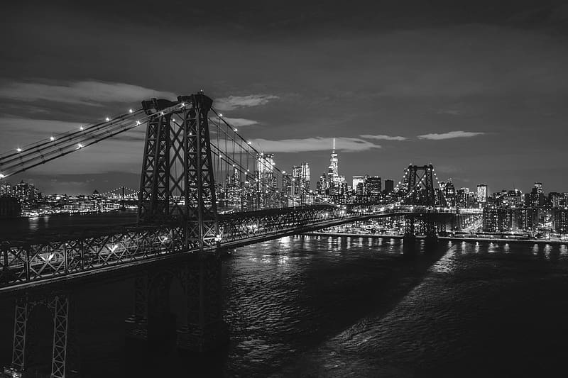 Bridges, Night, Usa, City, Bridge, New York, , Williamsburg Bridge, HD wallpaper