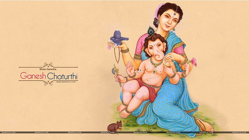 Bal Ganesha And Goddess Parvati, HD wallpaper | Peakpx
