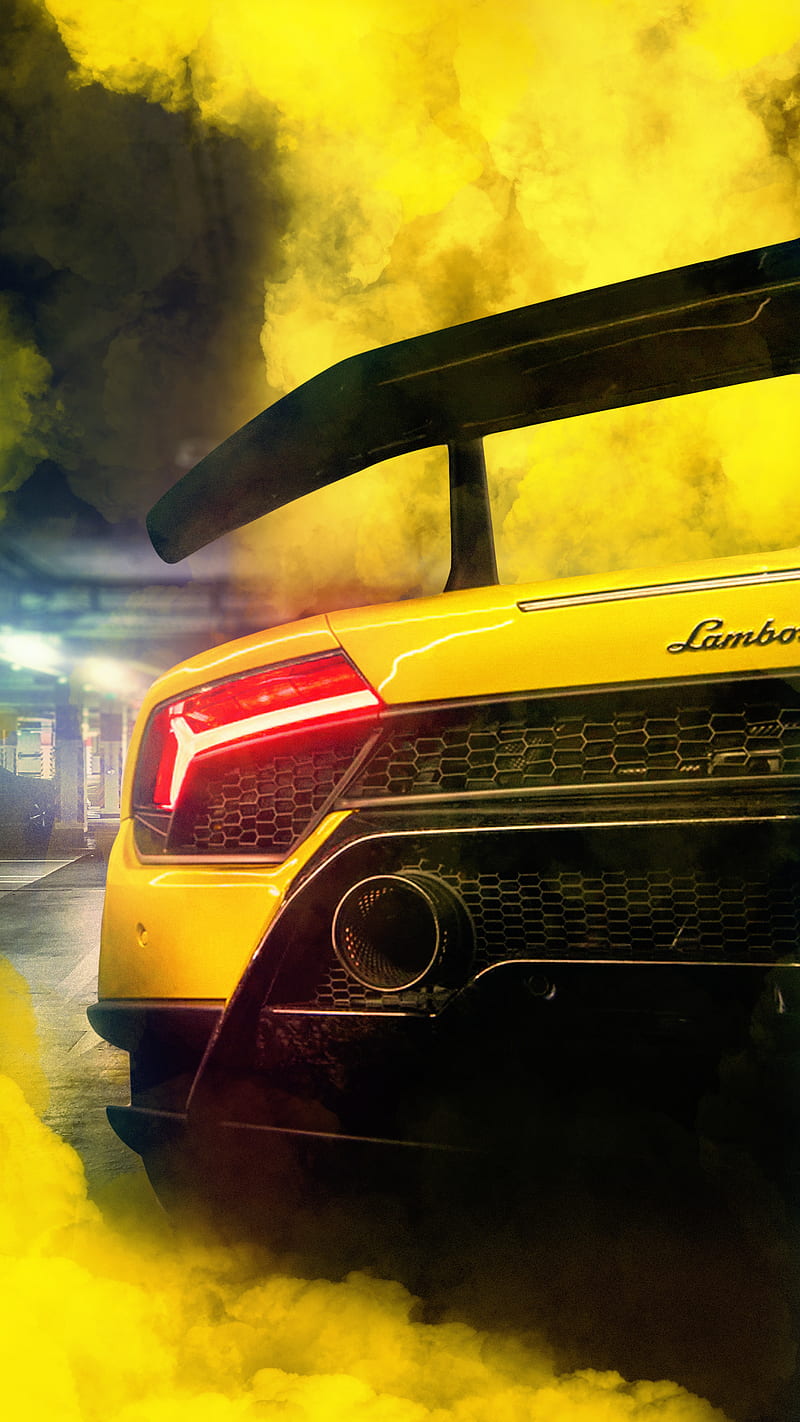 Lambo, car, drifting, race, racing, smoke, sportscar, supercar, yellow, HD  phone wallpaper | Peakpx