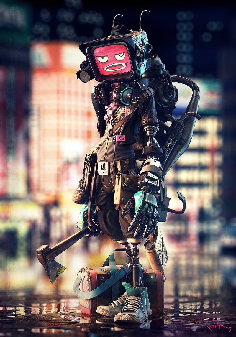 Robot, cyber, cyberpunk, futuristic, HD phone wallpaper | Peakpx