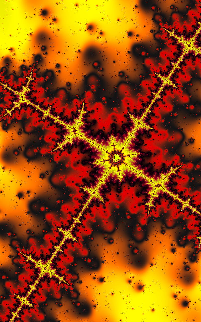fractal, patterns, lines, spots, forms, HD phone wallpaper