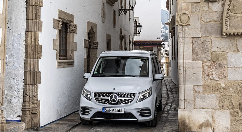 2019 Mercedes-Benz V-Class Marco Polo 300d AMG Line (Color: Mountain Crystal White Metallic) - Front , car, HD wallpaper