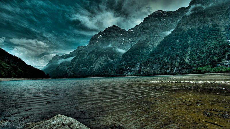 Beautiful Mountains, mountains, nature, bonito, clouds, sky, lake ...