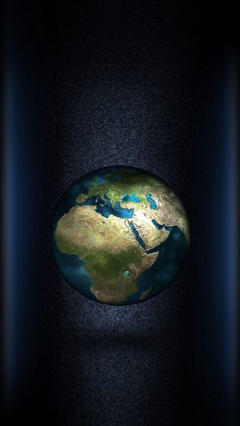 Earth, blue, globe, gold, world, HD phone wallpaper
