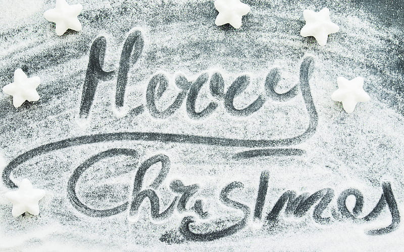 Merry Christmas, snow white background, winter, Christmas, xmas decoration, Merry Xmas, HD wallpaper