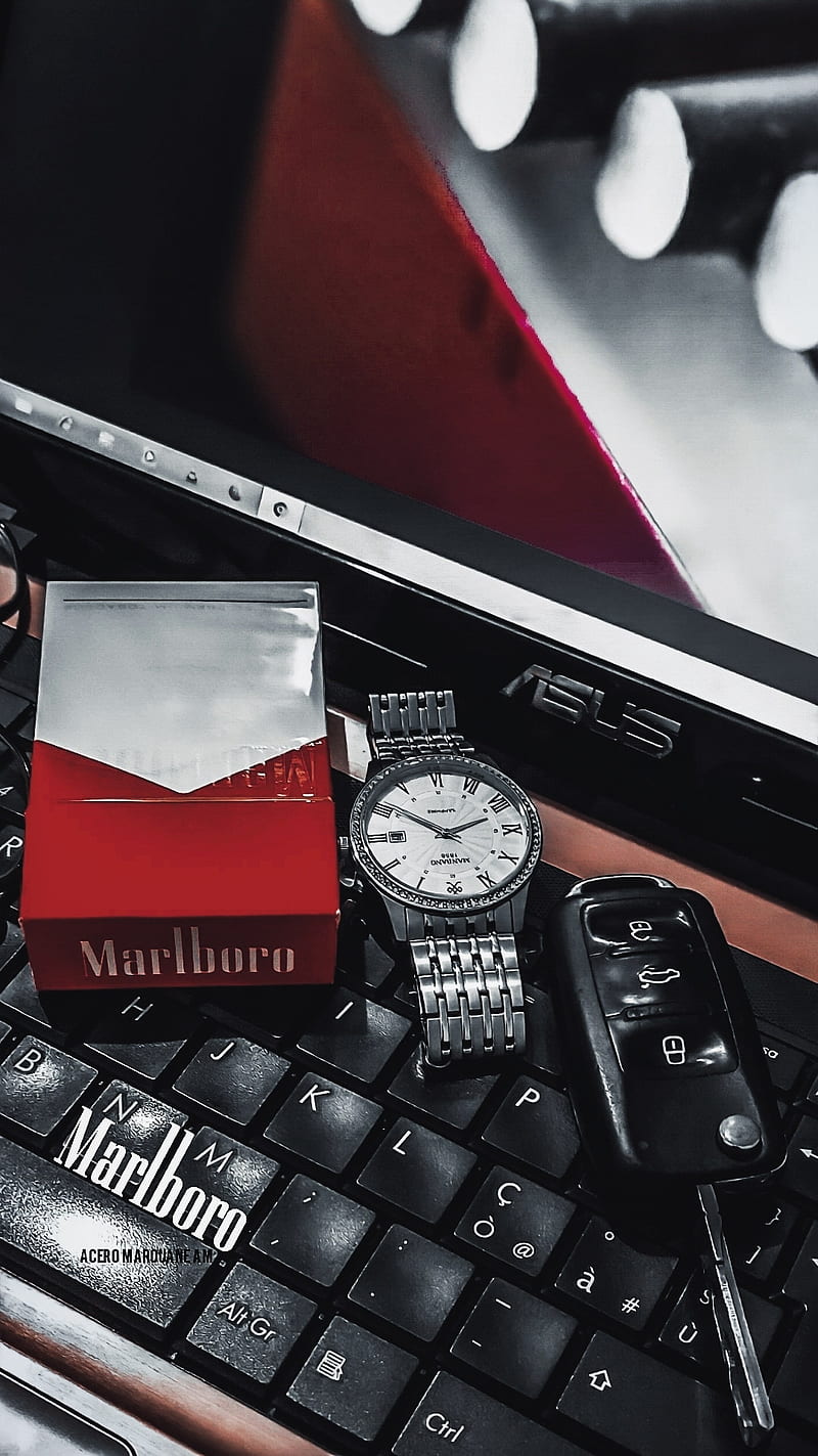 Marlboro, asus, car, cigarette, cigarettes, watch, HD phone wallpaper