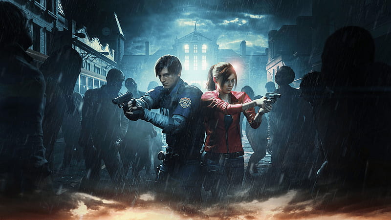 Resident Evil 2 Official Art 2019, claire-redfield, resident-evil-2, games, 2019-games, leon-kennedy, HD wallpaper