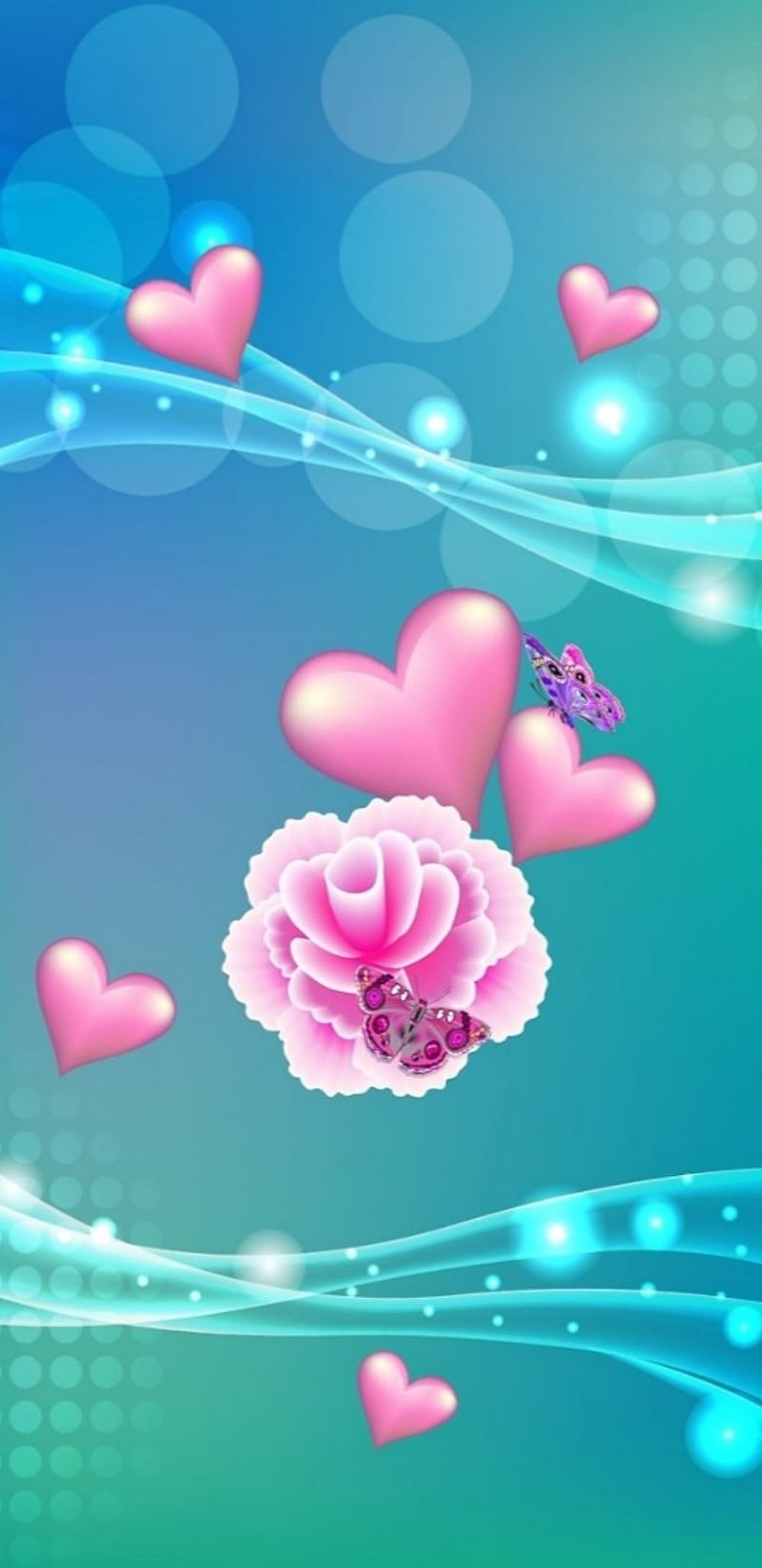 Love Carnations, butterfly, carnation, floral, flowers, heart, love, HD phone wallpaper