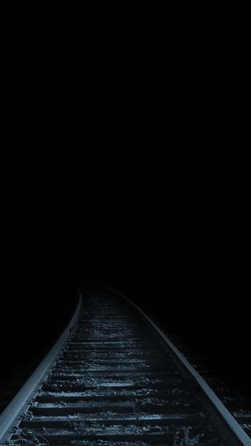 Black Of Railway Track, black , railway, track, HD phone wallpaper