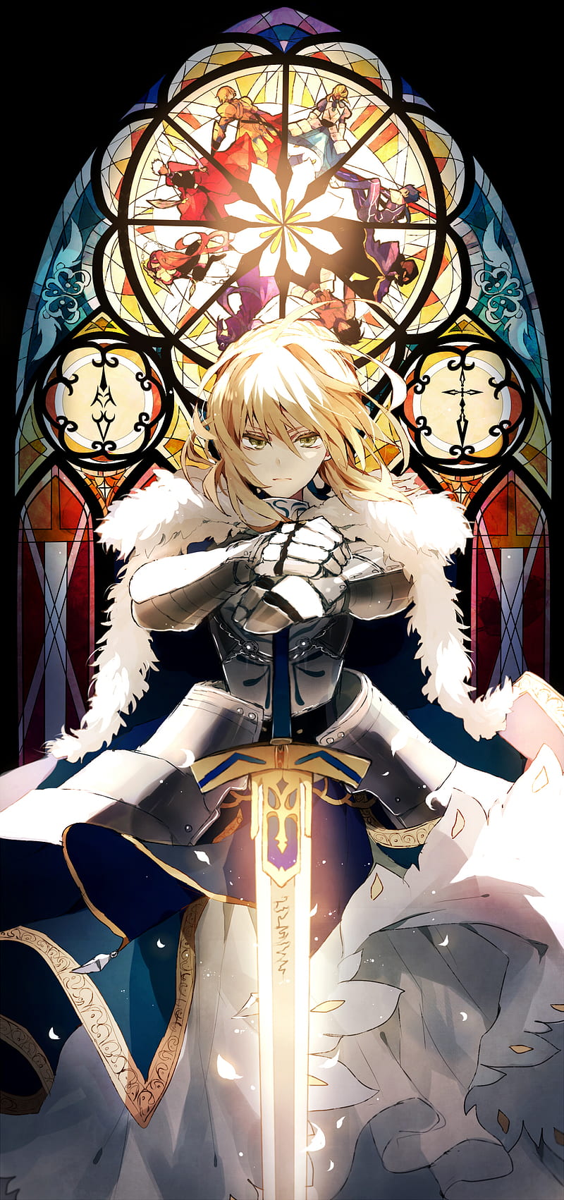 Fate Series, Fate/Stay Night, anime girls, blond hair, fantasy armor, digital art, fantasy weapon, yellow eyes, Saber, Rider (Fate/Stay Night), Lancer (Fate/Stay Night), Archer (Fate/Stay Night), Caster (Fate/Stay Night), Berserker (Fate/Stay Night), Assassin (Fate/Stay Night), Gilgamesh, HD phone wallpaper