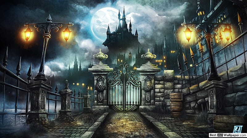 Huge Dark Castle - Halloween Castle - & Background, Spooky Castle, HD wallpaper