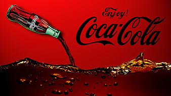 Enjoy! Coca Cola, cola, enjoy, coca cola, pour, coca, HD wallpaper