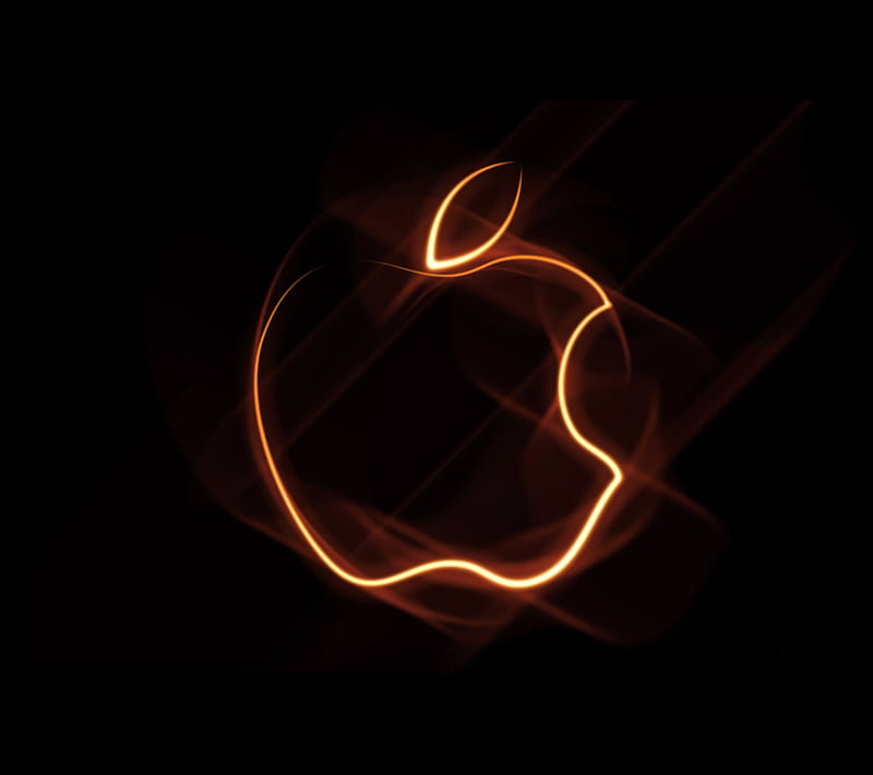 Neon Apple Logo icon, iphone, symbol, HD wallpaper