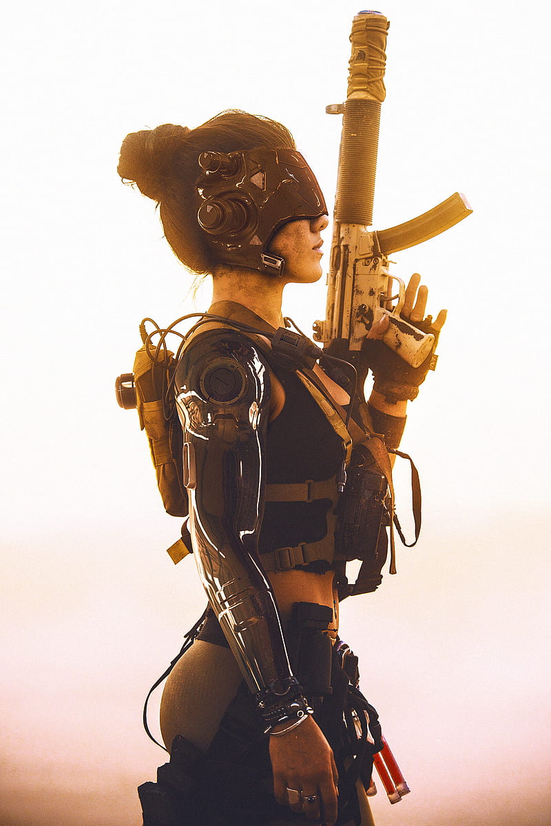 women, cyborg, white background, science fiction, cyberpunk, HD phone wallpaper