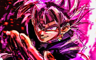 Download wallpaper 1366x768 black, anime, dragon ball, super saiyan rose,  5k, tablet, laptop, 1366x768 hd background, 19971