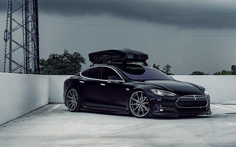 Tesla Model S, tuning, 2019 cars, Vossen Wheels, HF-3, Customized Model S, electric cars, Tesla, HD wallpaper