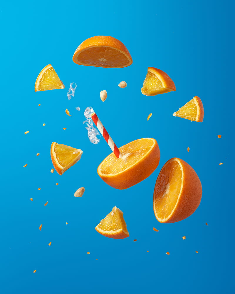 orange, fruit, citrus, slices, juicy, bright, HD phone wallpaper