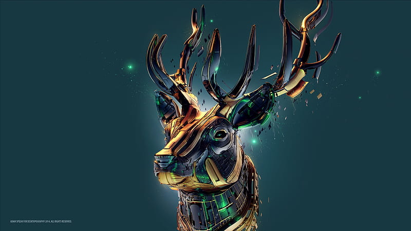 Fantasy Deer and Background, Galaxy Deer, HD wallpaper