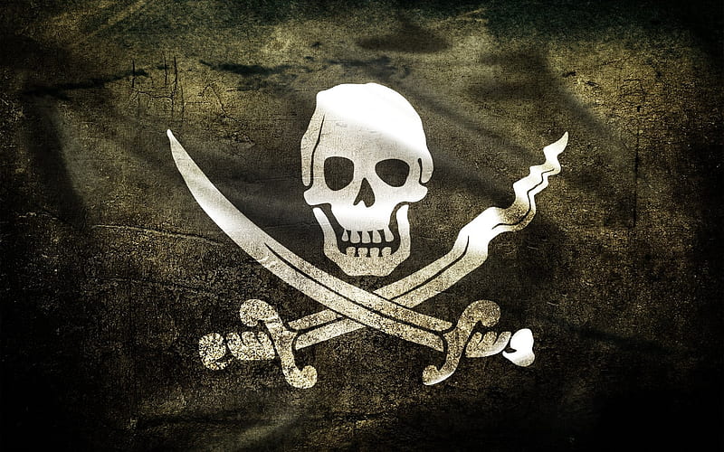 Pirate Flag, pirate, flag, logo, HD wallpaper
