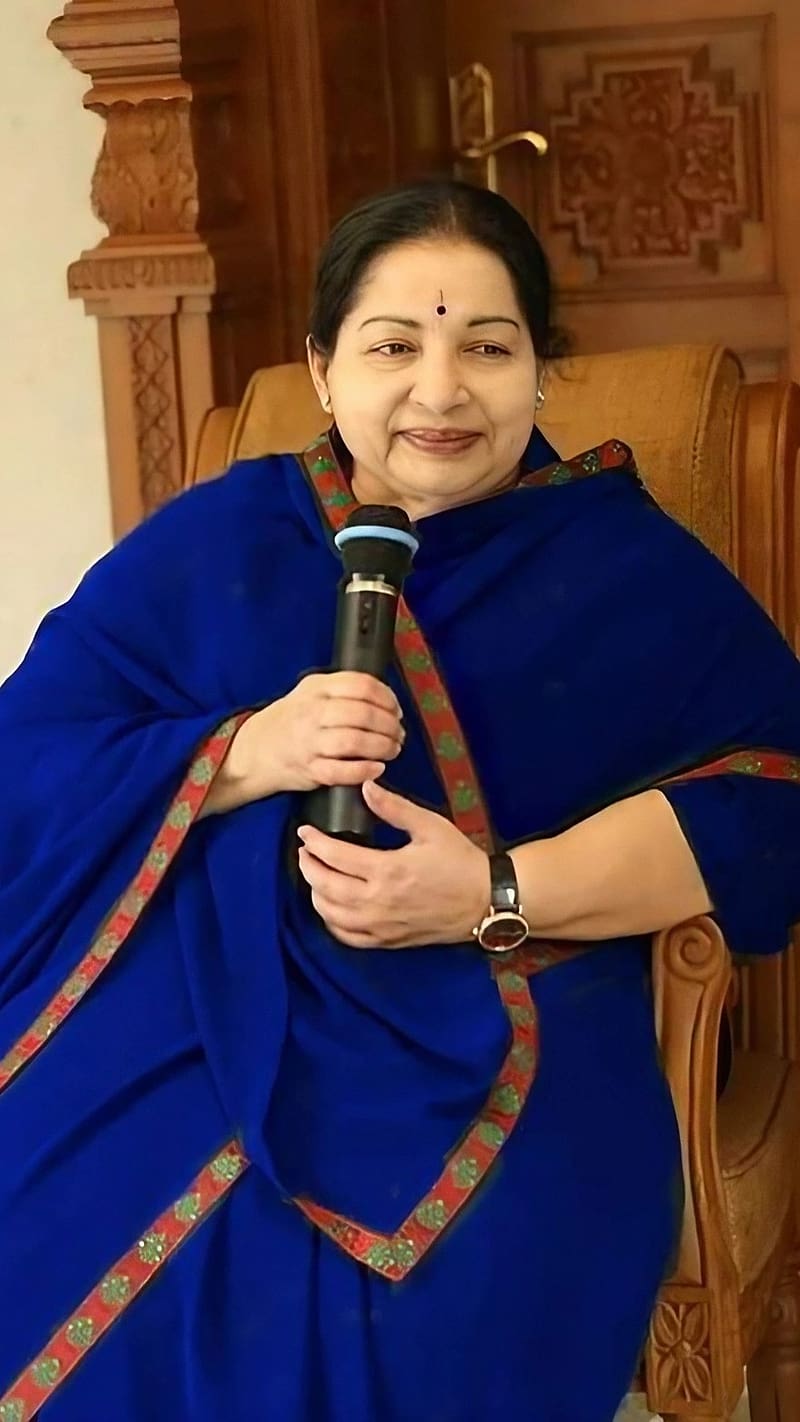 J Jayalalitha, Blue Saree, amma, politician, actress, HD phone wallpaper