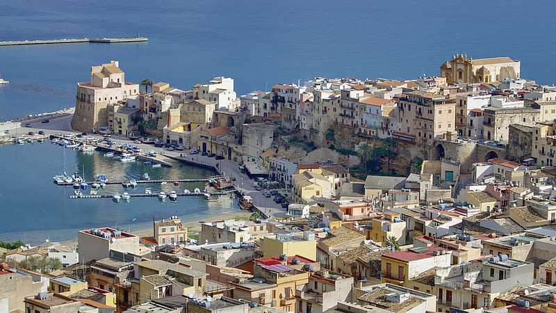 Towns, Town, Building, Castellammare del Golfo, House, Italy, Sicily, HD wallpaper