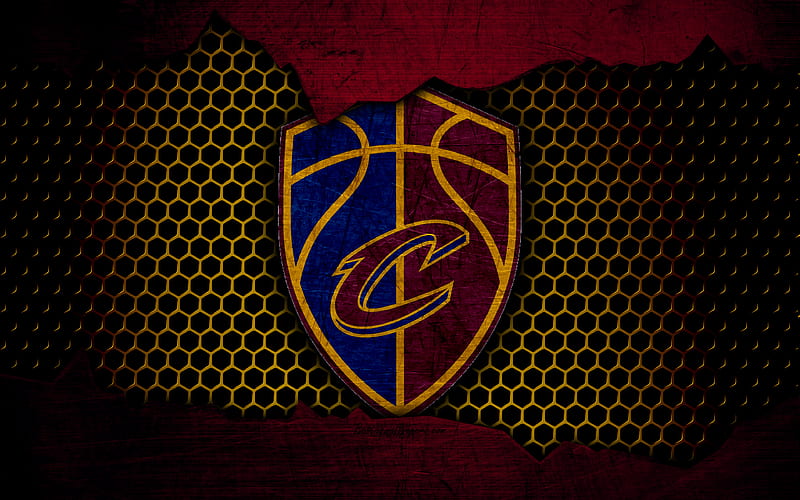 Cleveland Cavaliers new logo, NBA, Cavs, basketball, Eastern Conference, USA, grunge, metal texture, Central Division, HD wallpaper