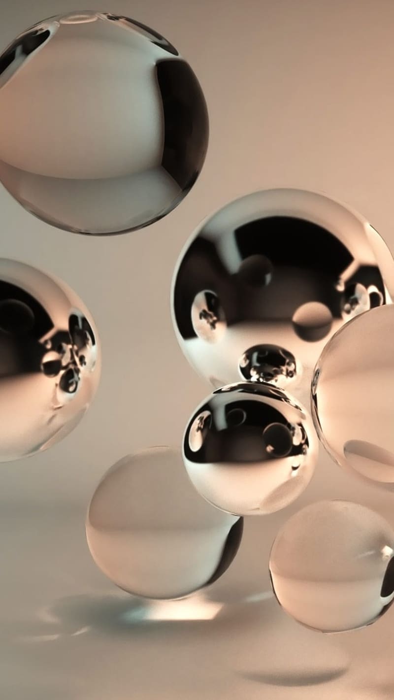 Three D, 3D Translucent bubbles, HD phone wallpaper