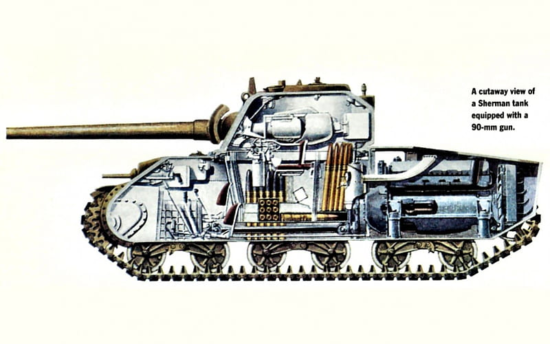 1995 Sherman Tank 2, art, tank, sherman, wide screen, illustration, artwork, HD wallpaper
