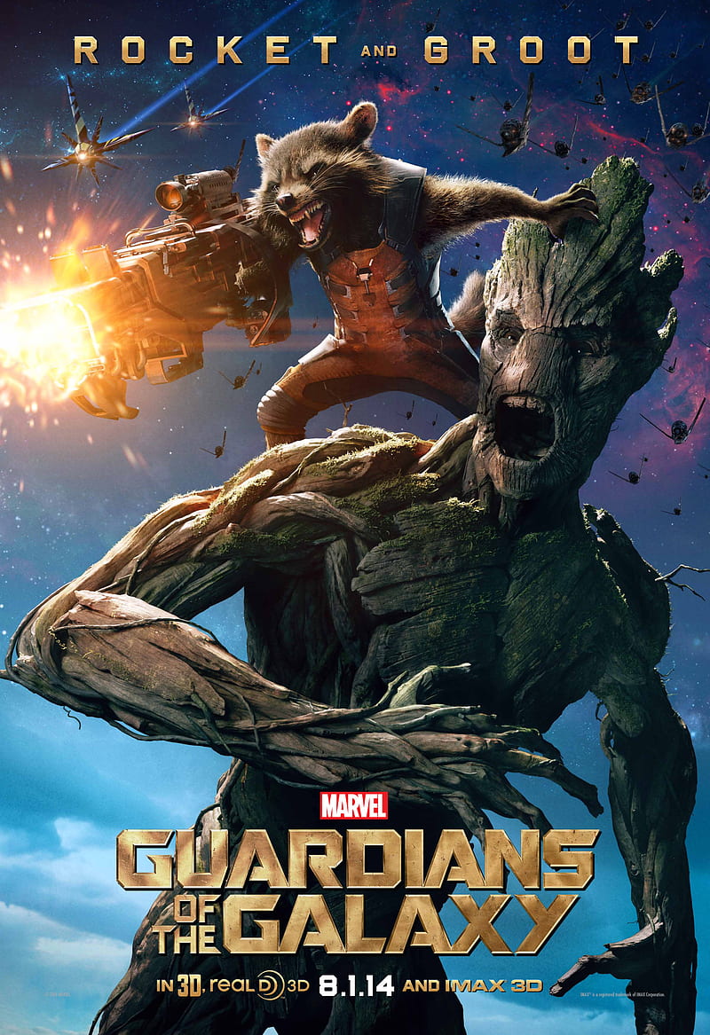 Rocket and groot, avengers, guardians of the galaxy, marvel, HD phone wallpaper