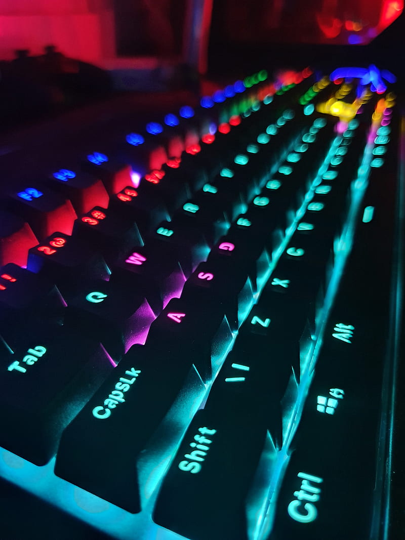 Keyboard Gamer , colors, gamer keyboard, keyboard gamer, neon, HD phone wallpaper