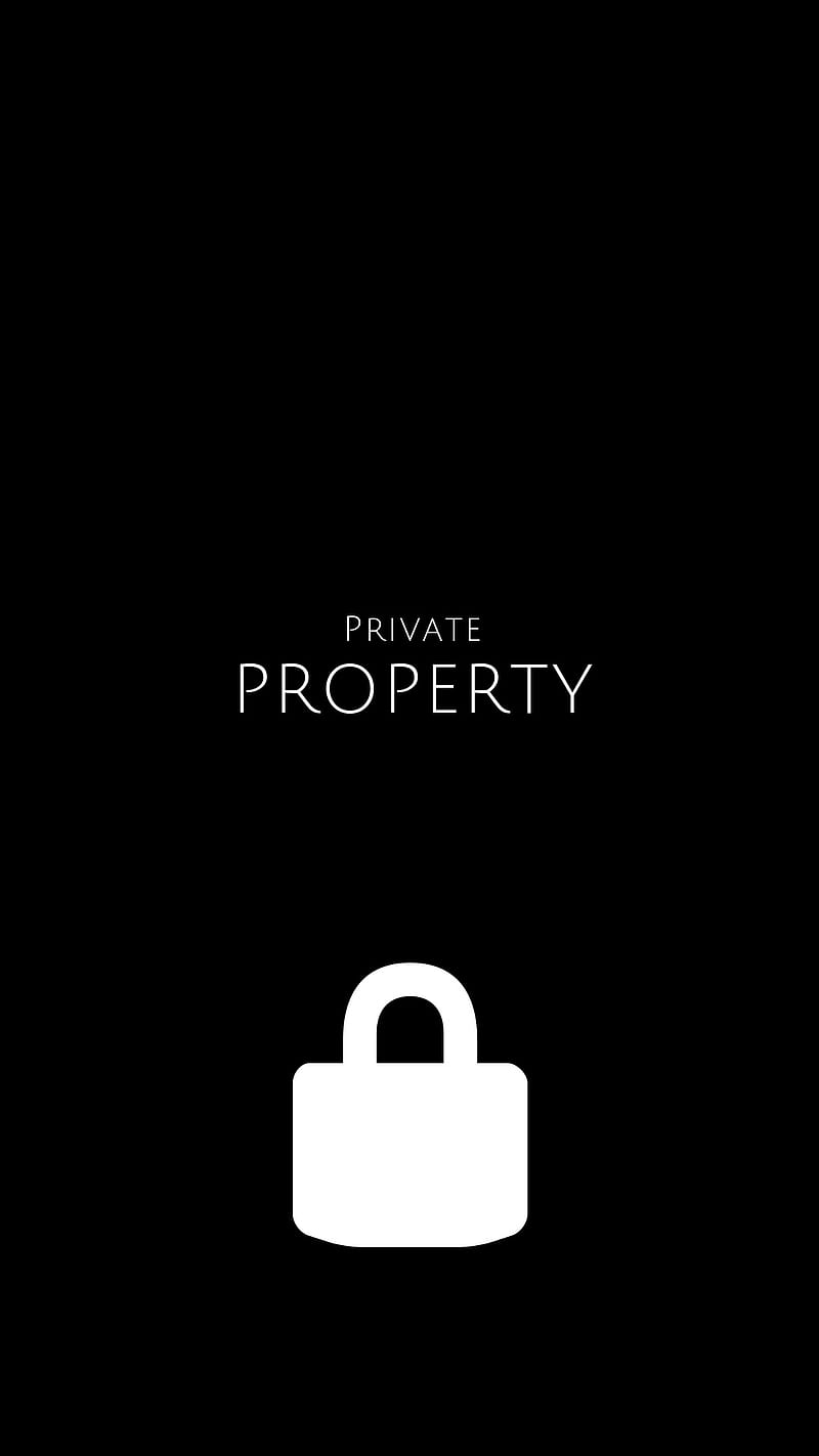 Private, black, dark, lock, lock screen, locked, property, screen, simple, white, HD phone wallpaper