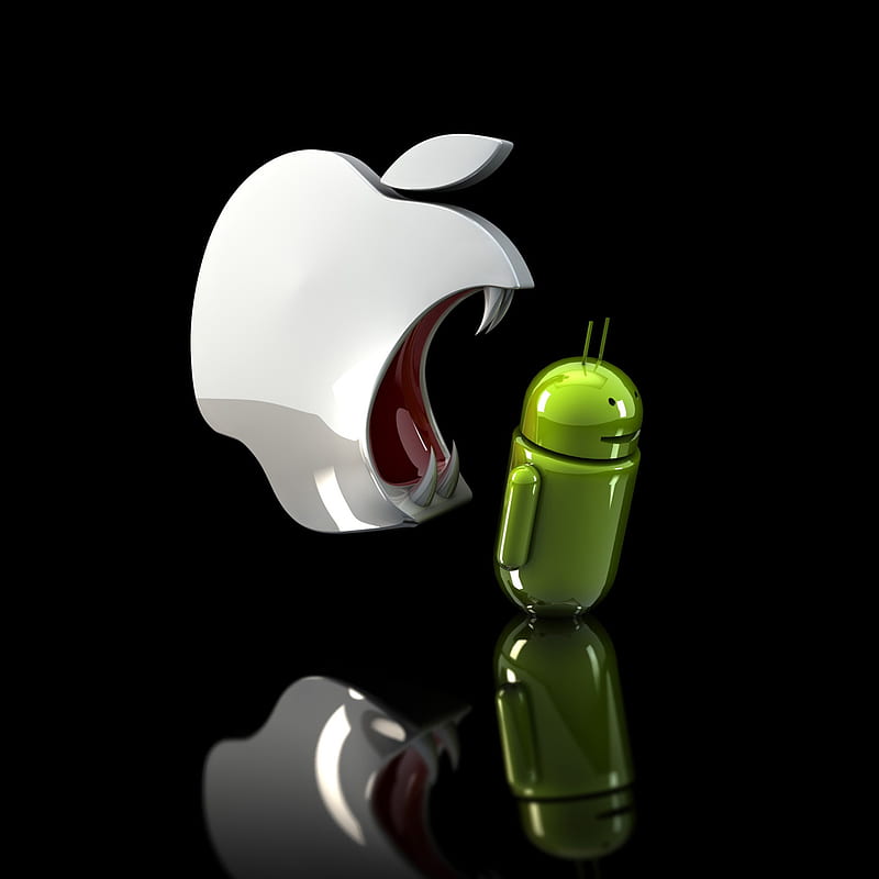 Apple Eats Android, comedy ipad 3, new, HD phone wallpaper