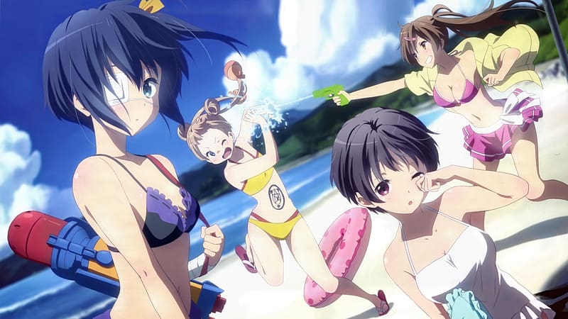 Anime, Rikka Takanashi, Love Chunibyo & Other Delusions, Kumin Tsuyuri, Sanae Dekomori, Shinka Nibutani, HD wallpaper
