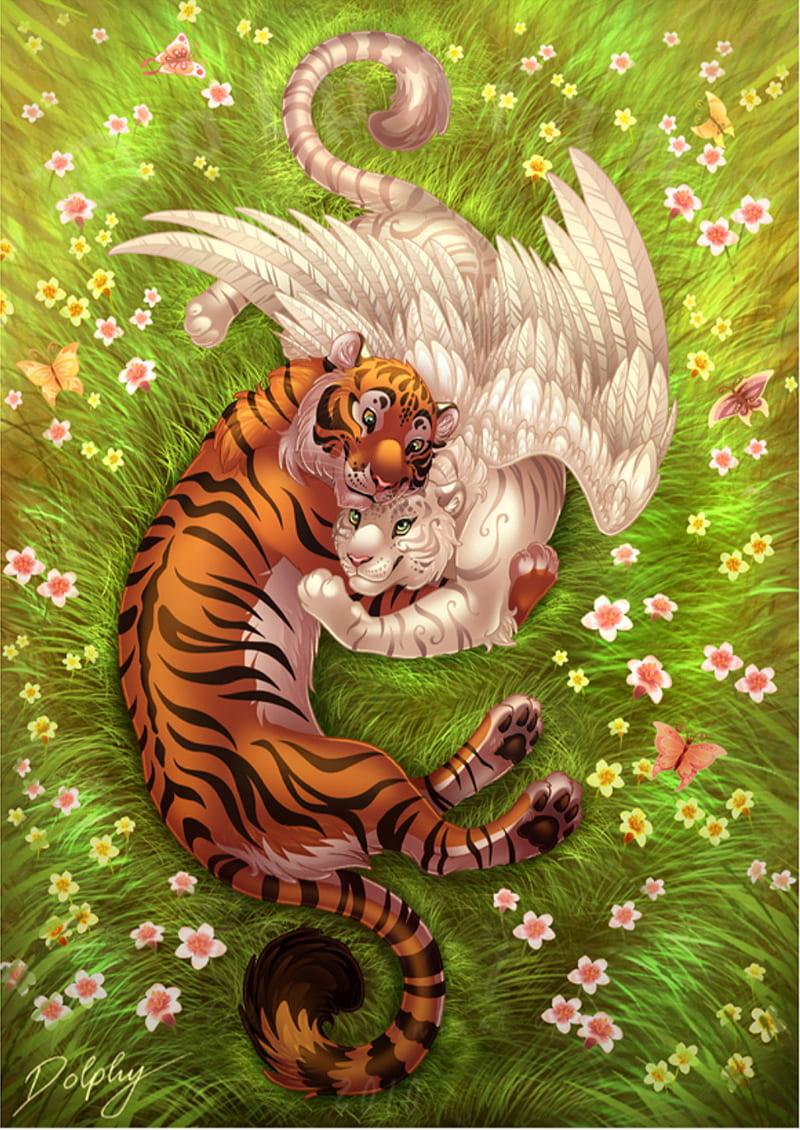 A giant orange and blue striped tiger in an anime style - AI Generated  Artwork - NightCafe Creator