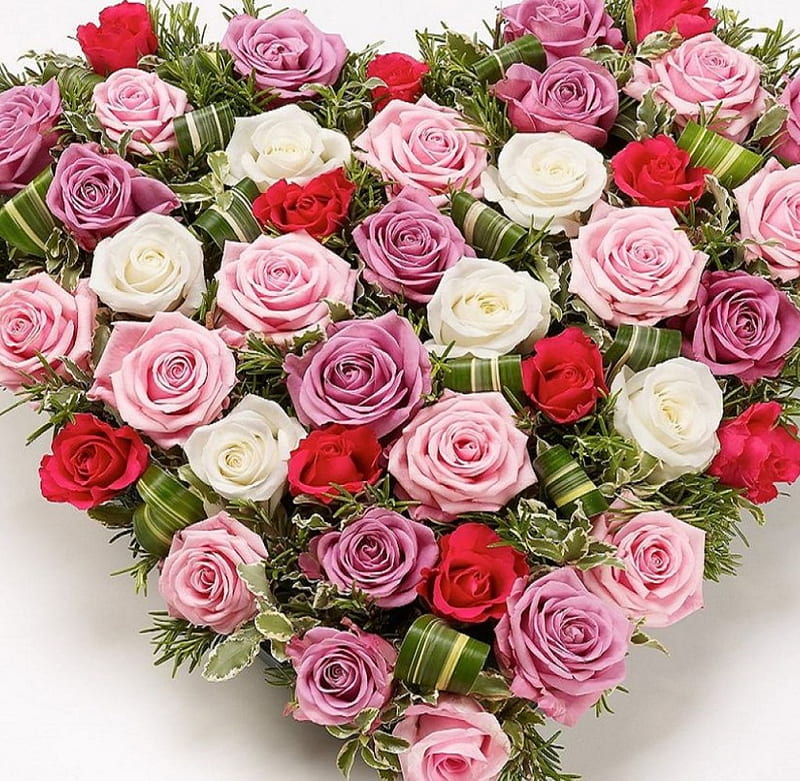 Roses, Heart, Flowers, Romantic, HD wallpaper | Peakpx