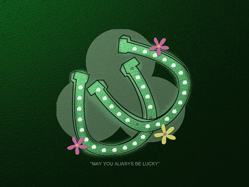 Que siempre tengas suerte, herradura, verde, trébol, flores, suerte, Fondo  de pantalla HD | Peakpx
