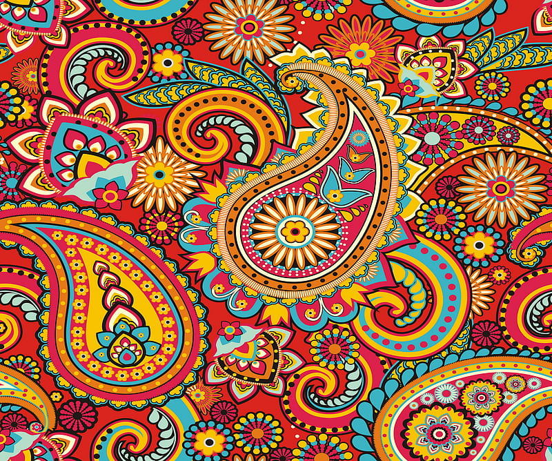Paisley Abstract, art, colorful, desenho, floral, mix, pattern, HD wallpaper