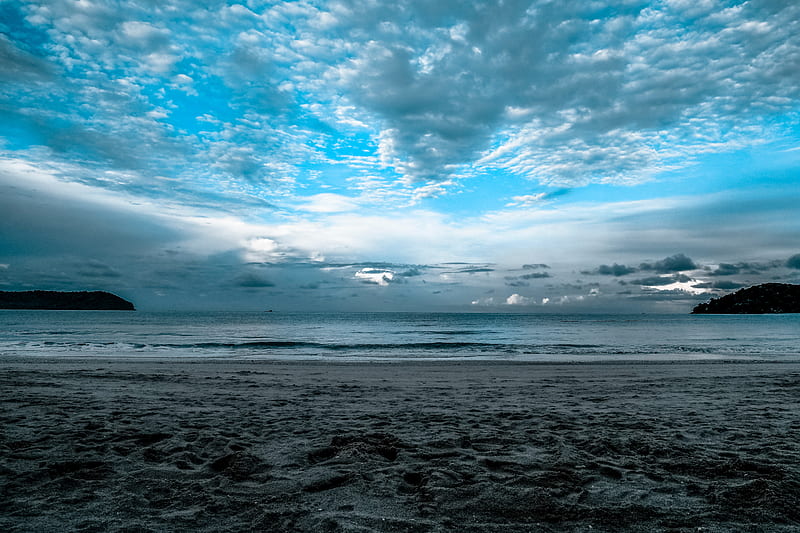 Gray Sand Sea Shore, seashore, seascape, nature, sand, HD wallpaper