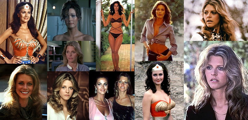 Actresses Lindsay Wagner and Lynda Carter, Lindsay Wagner, Wonder Woman, Ly...