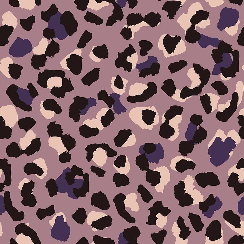 Black animal texture. Fashion safari print, seamless wild leopard