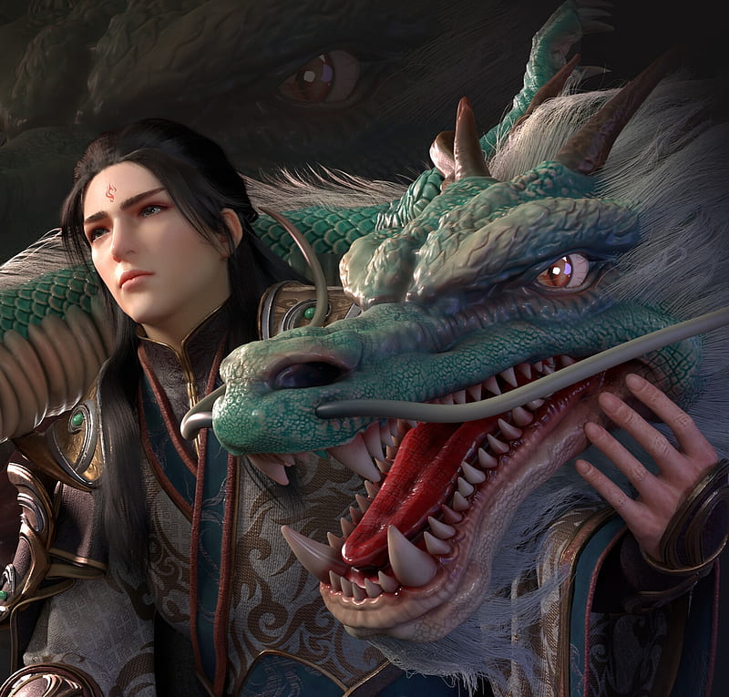 :), asian, litter monster, man, dragon, fantasy, HD wallpaper