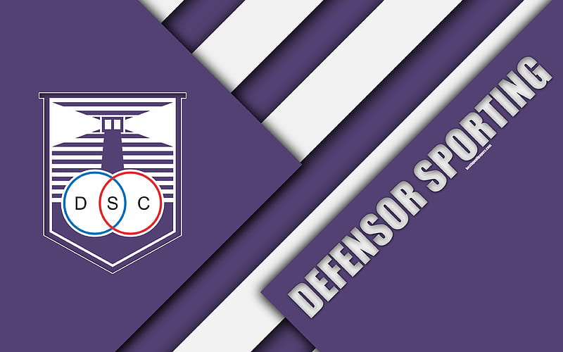 Defensor Sporting Uruguayan football club, logo, material design, purple white abstraction, emblem, Uruguayan Primera Division, Montevideo, Uruguay, football, HD wallpaper