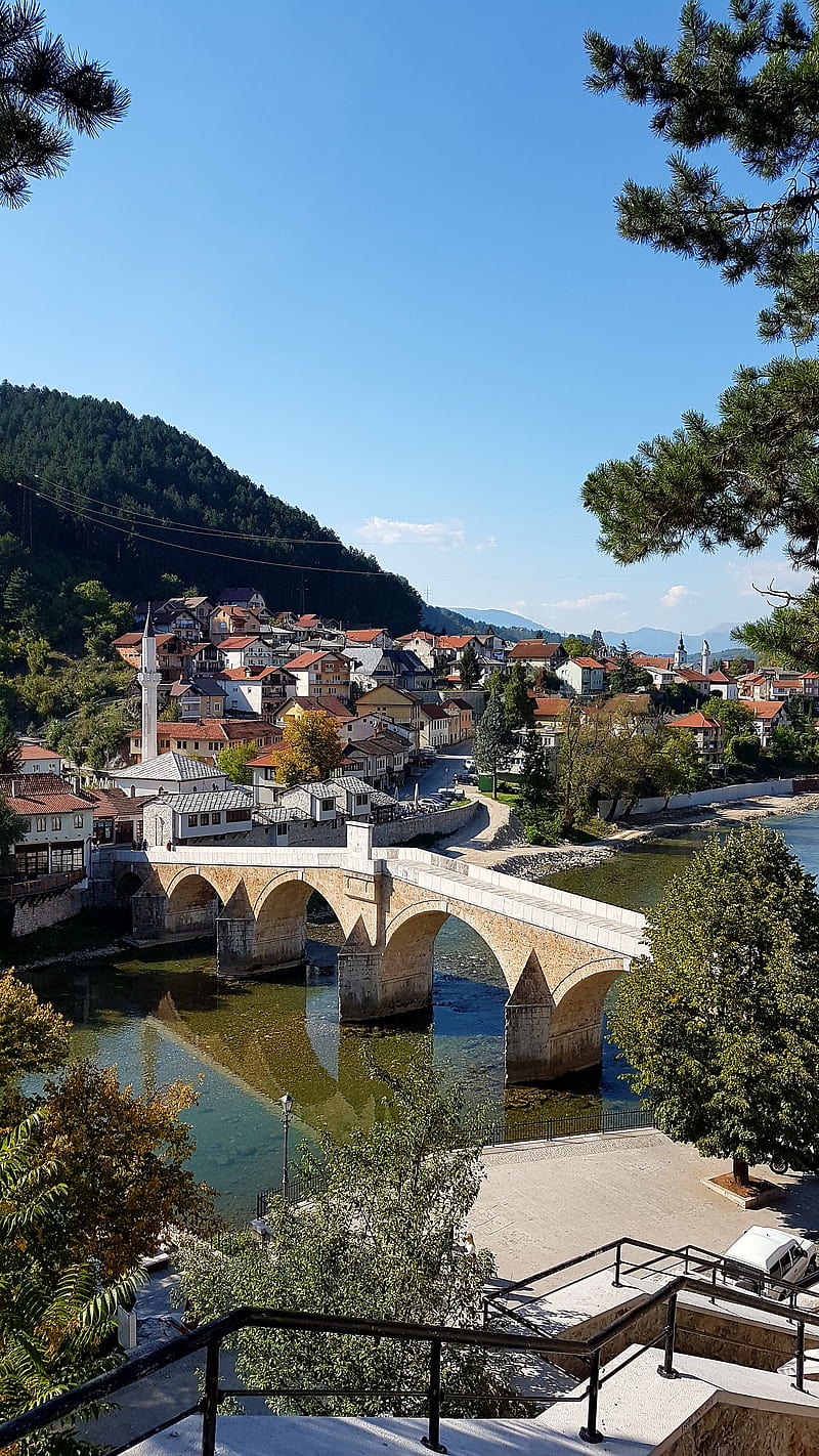 Konjic, bosna i hercegovina, bosnia and herzegovina, neretva, old bridge, river, stari most, HD phone wallpaper