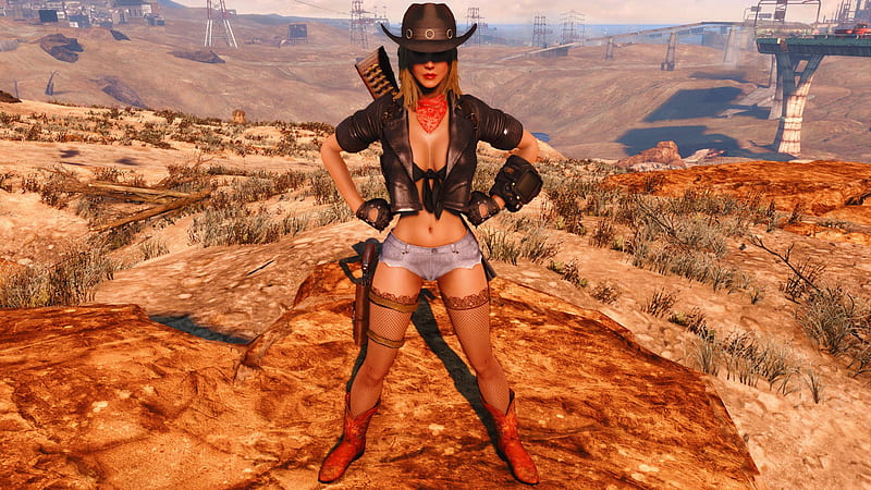 This Is Badlands . ., hats, female, boots, cowgirl, fun, digital art, women, brunettes, NRA, anime, pistols, western, HD wallpaper