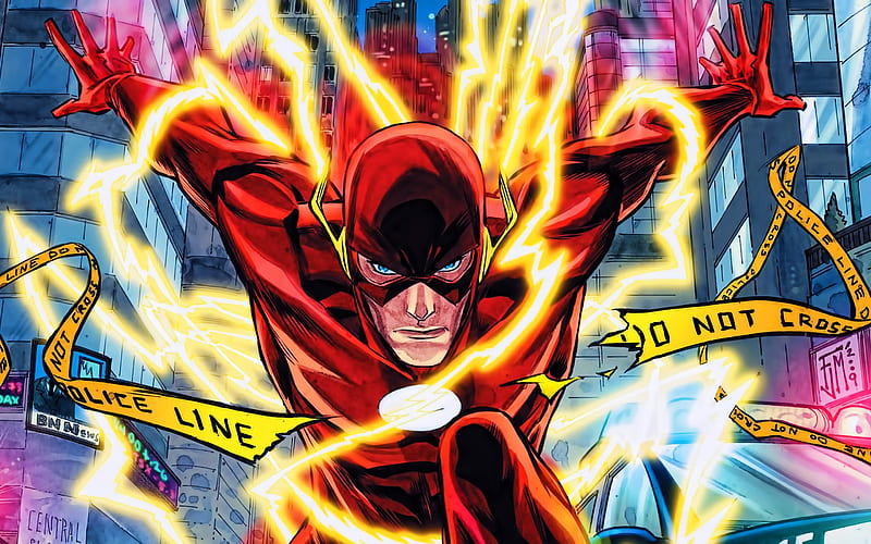 El flash, obra de arte, superhéroes, cómics marvel, flash de dibujos  animados, Fondo de pantalla HD | Peakpx