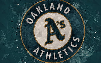 Oakland Athletics, American baseball club, creative 3D logo, green  background, HD wallpaper